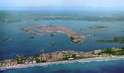 Des Lido mit Venedig und die umgebung